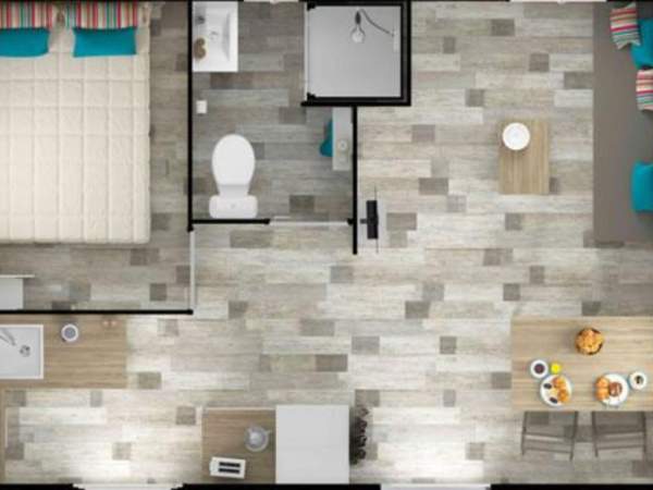 plan du locatif mobilhome 2 personnes ty ker solo carnac